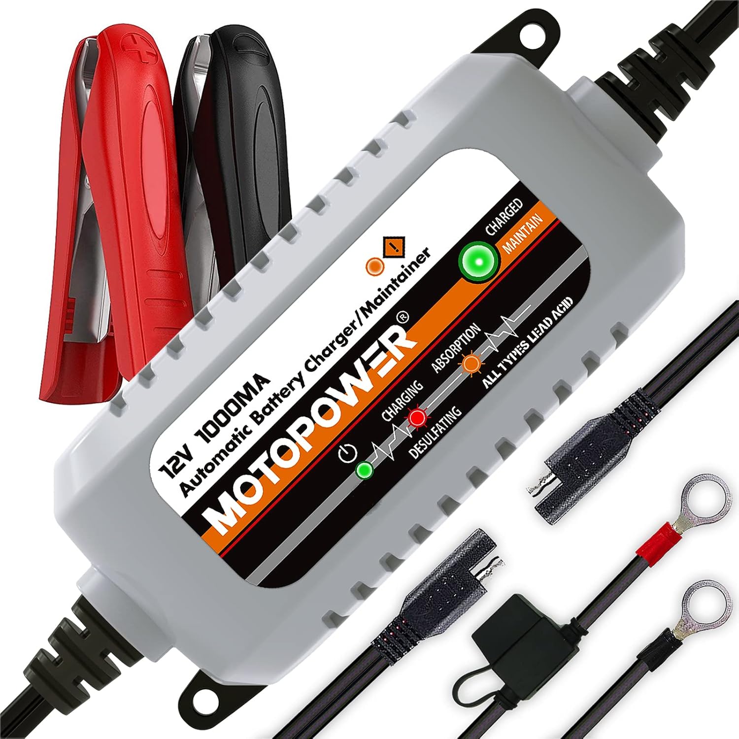 MP00205B 12V 1000mA Chargeur/Mainteneur de Batterie entièrement Automatique
