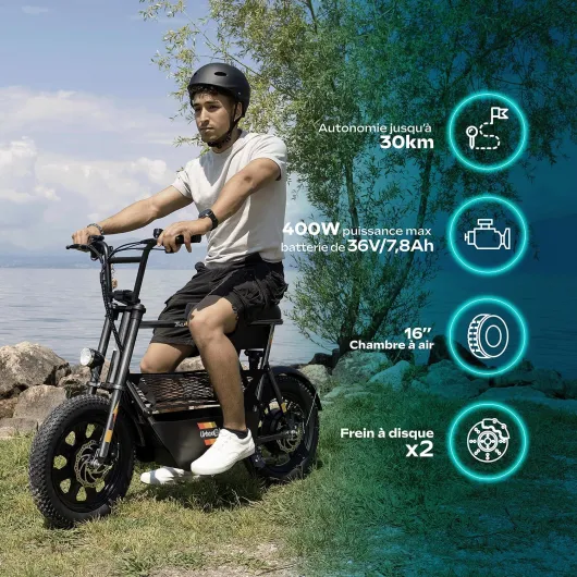 Draisienne électrique URBANGLIDE THUNDER 160 – 25 km/h, 30 km d'autonomie,