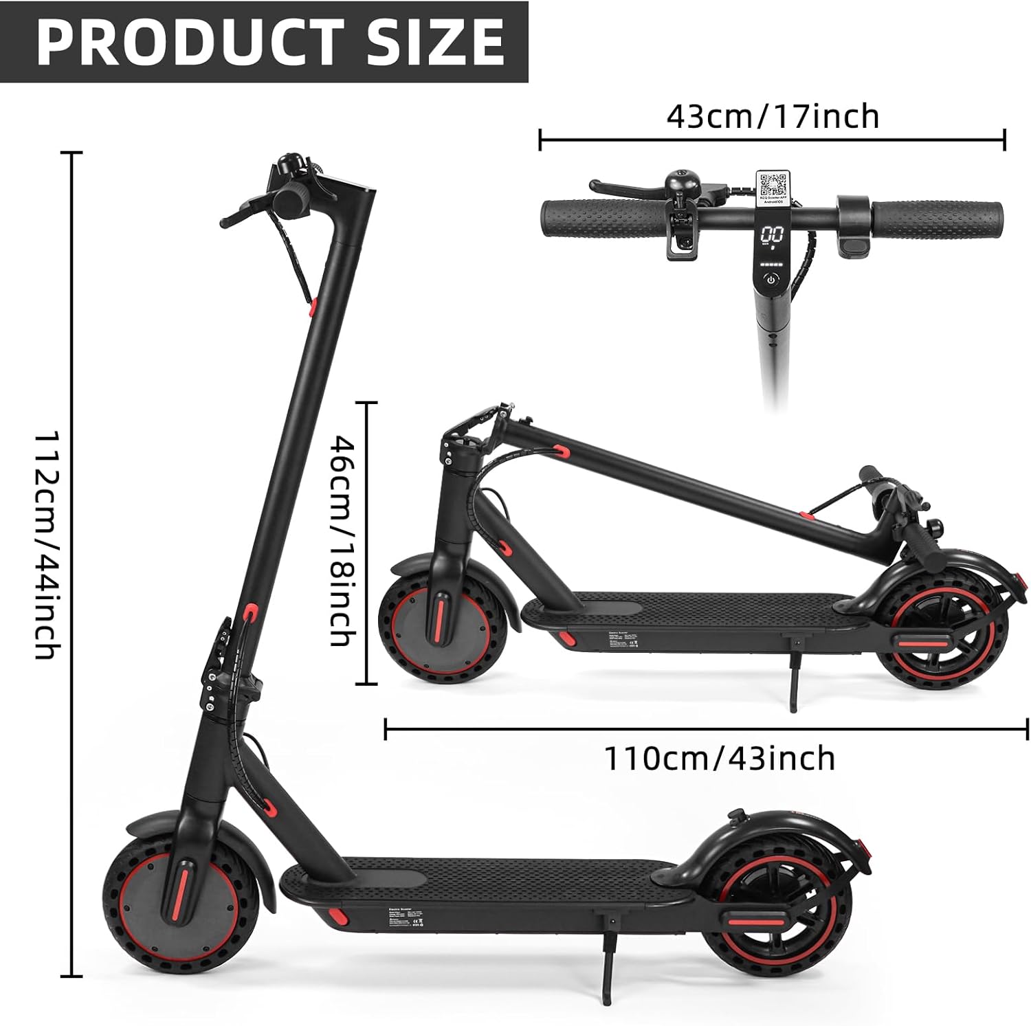 Trottinette électrique pliable pour adultes, batterie de 10,4 Ah, autonomie 25-35 km, connexion app