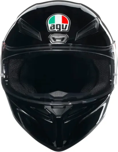 K1 S E2206, Casque Moto Intégral ECE, Style Racing avec Spoiler Aérodynamique, Entrées d’Air et Visière Anti-Rayures, Champ de Vision 190°, Prédisposition Intercom, Black, L Old model - Black L