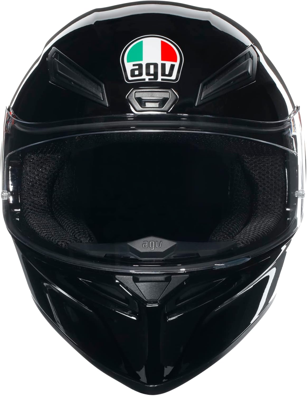 K1 S E2206, Casque Moto Intégral ECE, Style Racing avec Spoiler Aérodynamique, Entrées d’Air et Visière Anti-Rayures, Champ de Vision 190°, Prédisposition Intercom Noir S