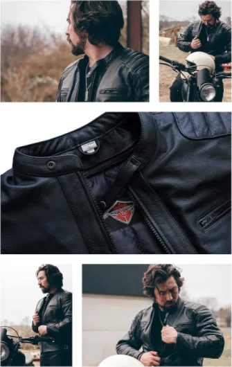 Veste de moto en cuir pour homme - Homologué blouson été/hiver de moto de tourisme avec protection véritable biker CE armor (EN 1621-1) Design cousu matelassé - Noir - M M Noir