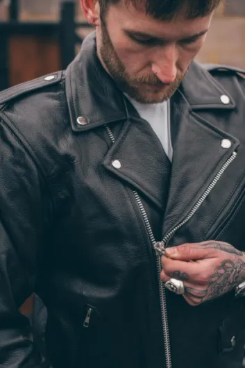 Veste moto cuir homme homologué avec protections - Perfect Marlon Brando rétro Chopper blouson - Avec protection véritable biker CE armor (EN 1621-1) Noir - XL XL Noir