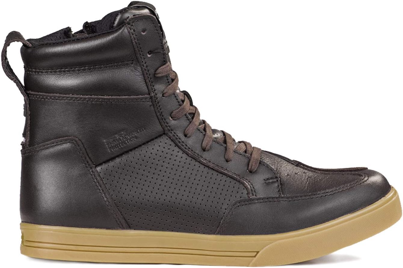 Blake, Bottes Moto Homme - Renforcées, Chaussueres de Motard en Cuir, Support de Cheville, Semelle Antidérapante 43 EU Bottes de moto Marron