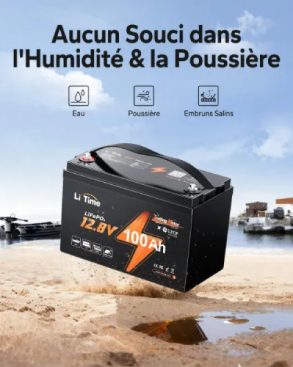 Batterie Lithium LiFePO4 12V 100Ah pour Moteurs Hors-Bord, Batteries Marines avec Protection Basses Températures, 4000-15000 Cycles Profonds, Convient pour Bateaux, Camping-Cars et Yachts 12V100Ah-Trolling Motor