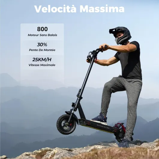 Trottinette électrique pour Adulte 10" avec serrures électroniques, Moteur de 8OO, autonomie 40-45 km, Max 25 km/h, contrôle app, Trottinette électrique Adulte Pliable, Charge 150 kg, Sac
