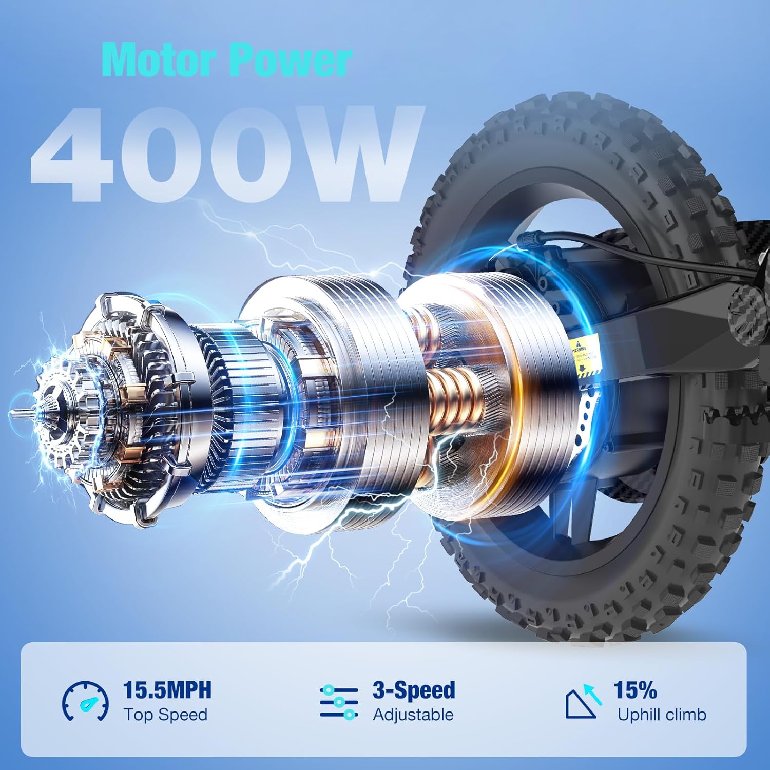 Moto électrique pour enfants, Moto électrique avec batterie 36V 10.4Ah, mode de vitesse 10/15/25 km/h, autonomie 35-60 km, pneus gonflables 14 pouces, double amortissement, moto pour 8+ ans Rouge