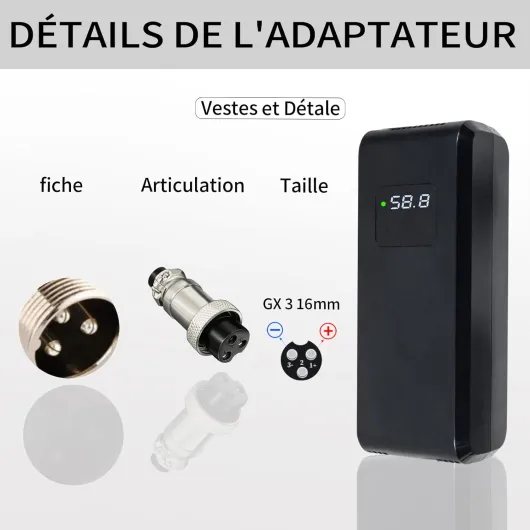 Chargeur Batterie 58.8V 4A, pour Batterie Lithium 52V 48V, avec Affichage LED et Multiples Fonctions de Protection et de réparation, équipé de connecteurs GX16 12mm YZ270