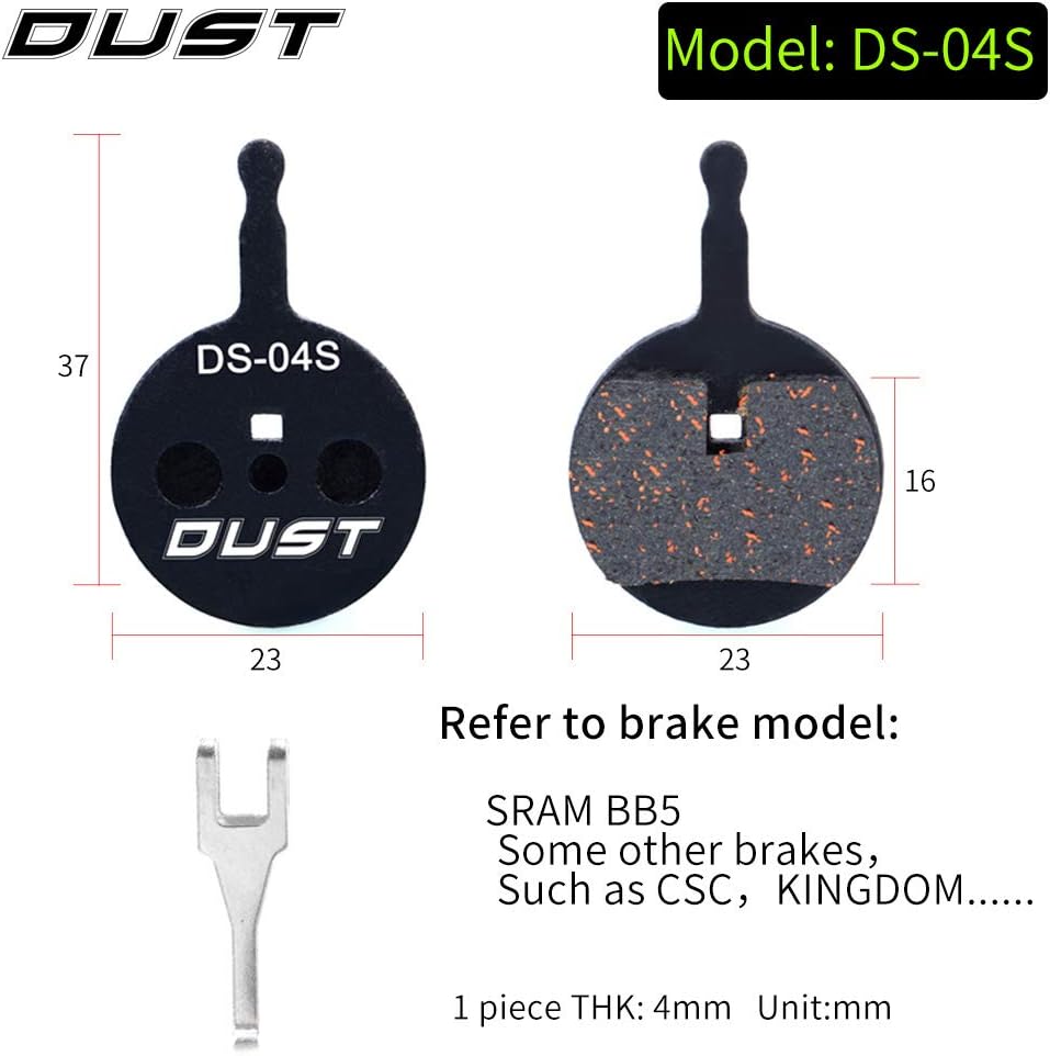 Lot de 4 Paires de Plaquettes de Frein à Disque pour vélo Avid Mechanical BB5 (Semi-métallique/métal fritté)