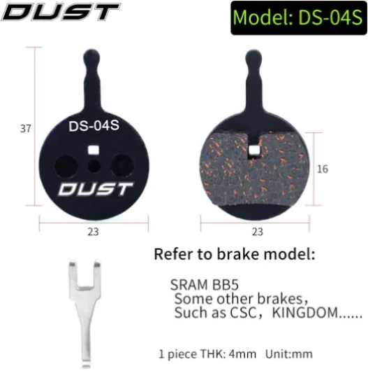 Lot de 4 Paires de Plaquettes de Frein à Disque pour vélo Avid Mechanical BB5 (Semi-métallique/métal fritté)