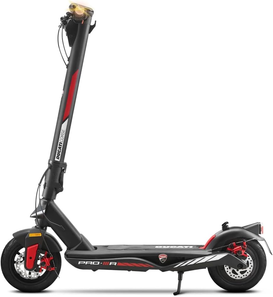 Corse E-Scooter Pro-III R, Trottinette électrique, avec flèches directionnelles intégrées, Roues Pirelli 10, autonomie 50 km, Moteur 350 W, Batterie 468 Wh, Double Frein à Disque, Noir