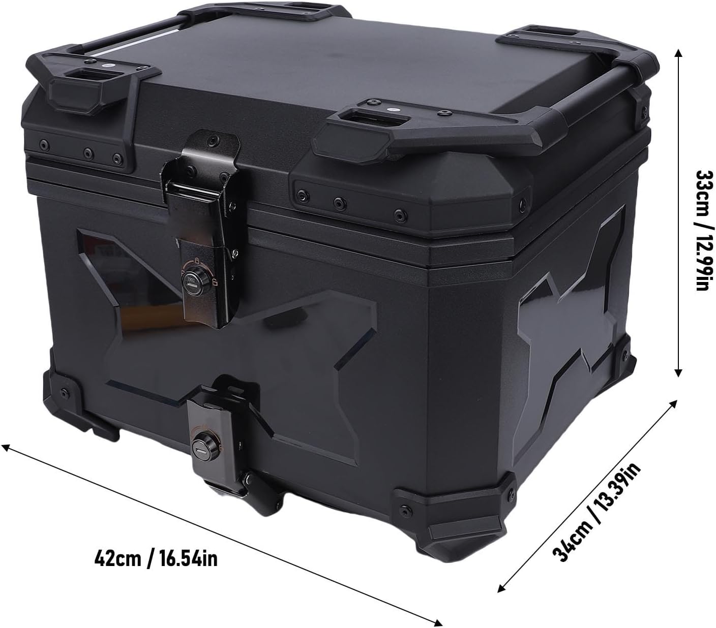 Top Case, Coffre à Bagages de 45 L en Plastique ABS avec Dossier et Plaque de Verrouillage pour Casque et Accessoires Scooter