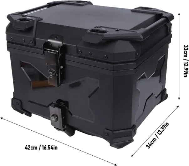 Top Case, Coffre à Bagages de 45 L en Plastique ABS avec Dossier et Plaque de Verrouillage pour Casque et Accessoires Scooter