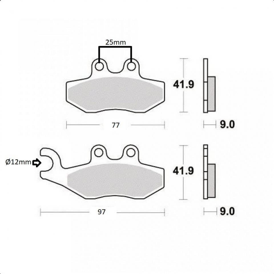 Plaquette de frein RB Max compatible avec Scooter Piaggio 500 Mp3 Lt Business Abs 2014 à 2016 AR