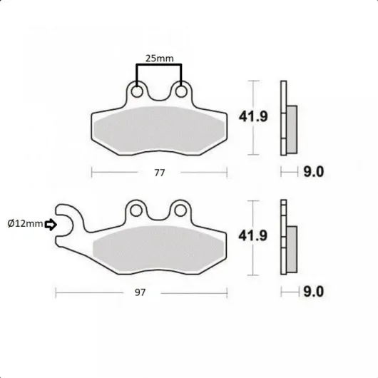 Plaquette de frein RB Max compatible avec Scooter Piaggio 500 Mp3 Lt Business Abs 2014 à 2016 AR