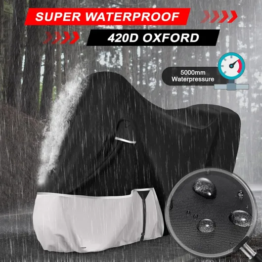 Bâche de Protection pour Moto, pour Piaggio mp3 400/500 (avec Coffre), Housse Moto imperméable, résistante à l'hiver, en Tissu Oxford 420D Mp3, Avec Coffre