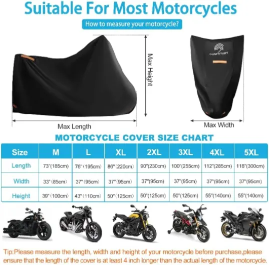Housse Protection Moto Impermeable,600D Tissu Nano Oxford,Bache Moto Exterieur Etanche,avec FenêTre de Plaque D'Immatriculation,4 Bandes RéFléChissantes,3 Boucles Coupe-Vent,Anti-UV(2XL 230x95x125cm) 2XL-230x95x125cm
