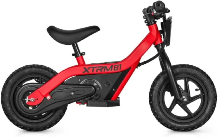Draisienne Electrique DX12 pour Enfants 2-6 Ans, Roues 12", Batterie Lithium 24V, Moteur Brushless 100W Rouge