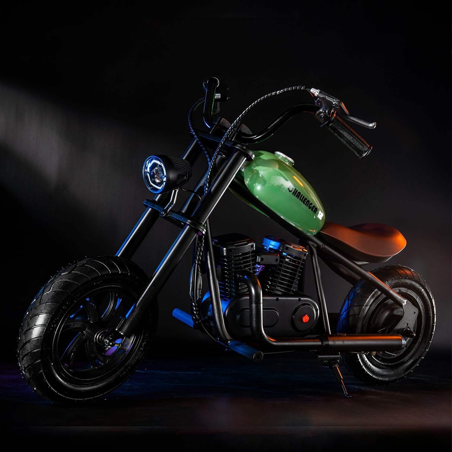 HYPER GOGO Challenger 12 Motocross Électrique pour Enfants, Moto Électrique avec Moteur 160W, Modes de Vitesse de 8/12/16 KMH, Autonomie de 16KM pour Les Enfants 6-12 Ans (Vert)