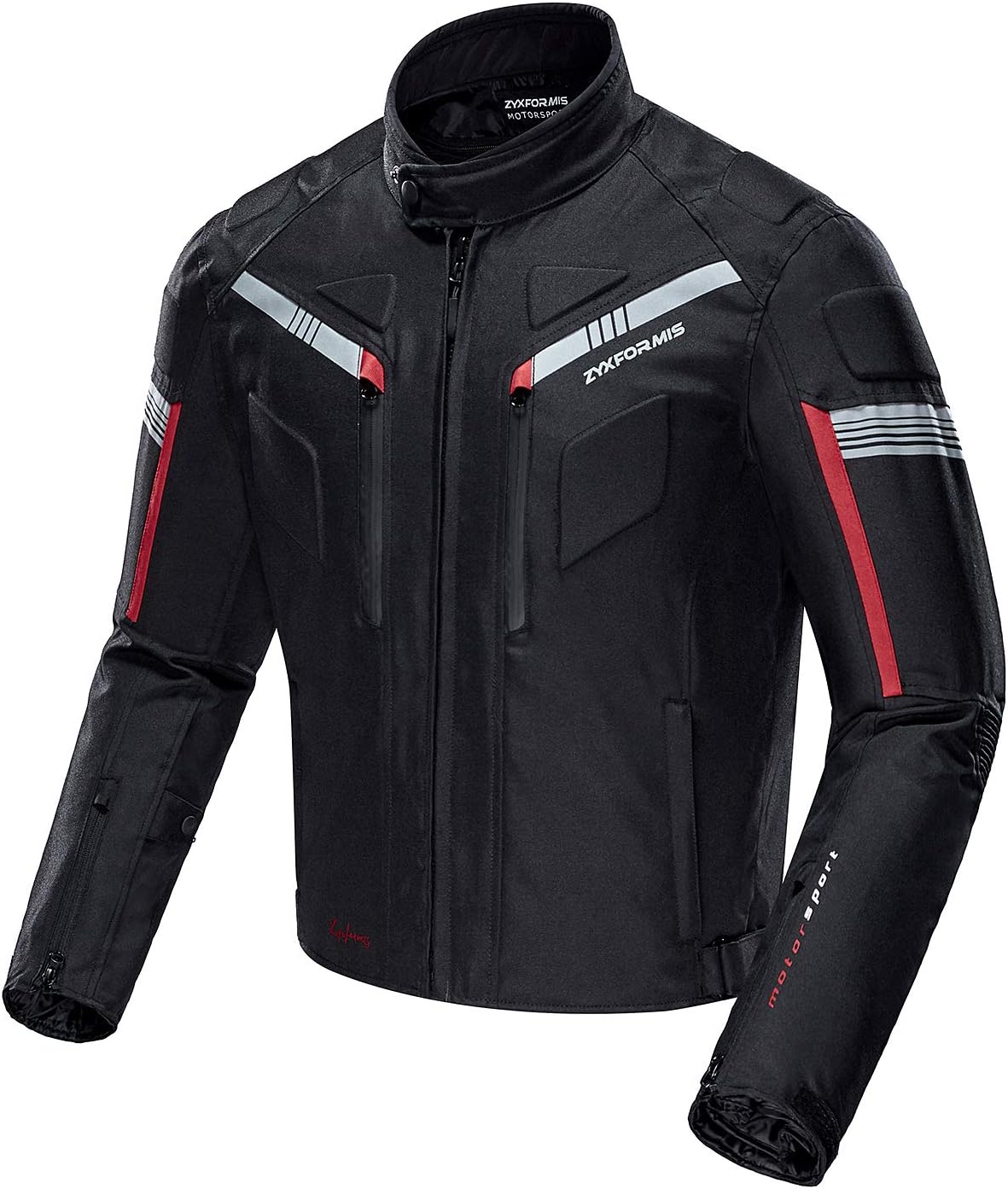 Veste de Moto, Blouson Moto Homme Sport avec Armure pour épaules et coudes pour l'automne Hiver toute la saison étanche coupe-vent XL Noir