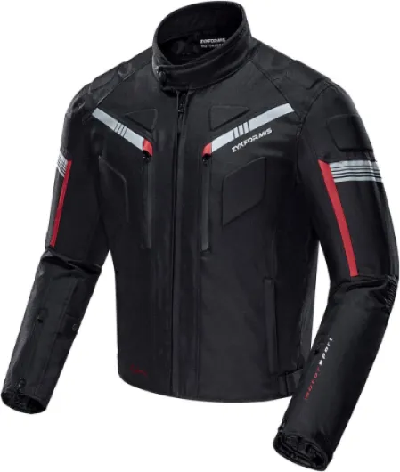 Veste de Moto, Blouson Moto Homme Sport avec Armure pour épaules et coudes pour l'automne Hiver toute la saison étanche coupe-vent XL Noir