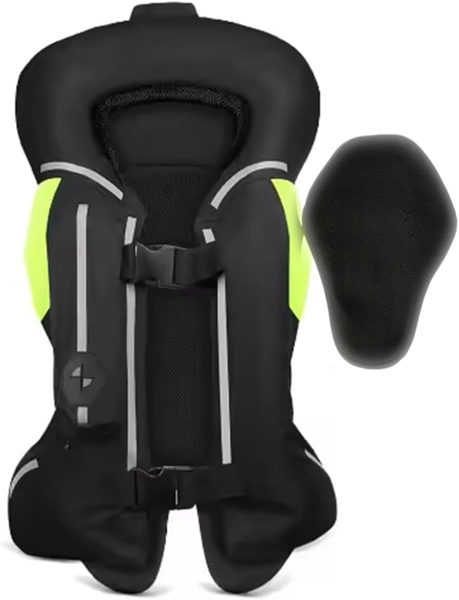 All Seasons Motorcycle Airbag Vest Veste De Moto À Haute Visibilité Avec Protection Contre Le Cou Et La Colonne Vertébrale for Les Hommes/Femmes - Nero XXL