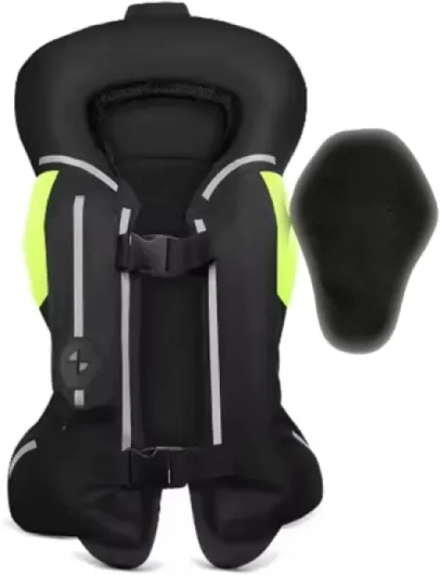 All Seasons Motorcycle Airbag Vest Veste De Moto À Haute Visibilité Avec Protection Contre Le Cou Et La Colonne Vertébrale for Les Hommes/Femmes - Nero XXL