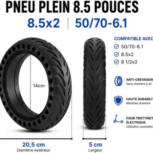 Test ANSENI Pneu Plein 8,5 Pouces : fini les crevaisons, mais pas les secousses