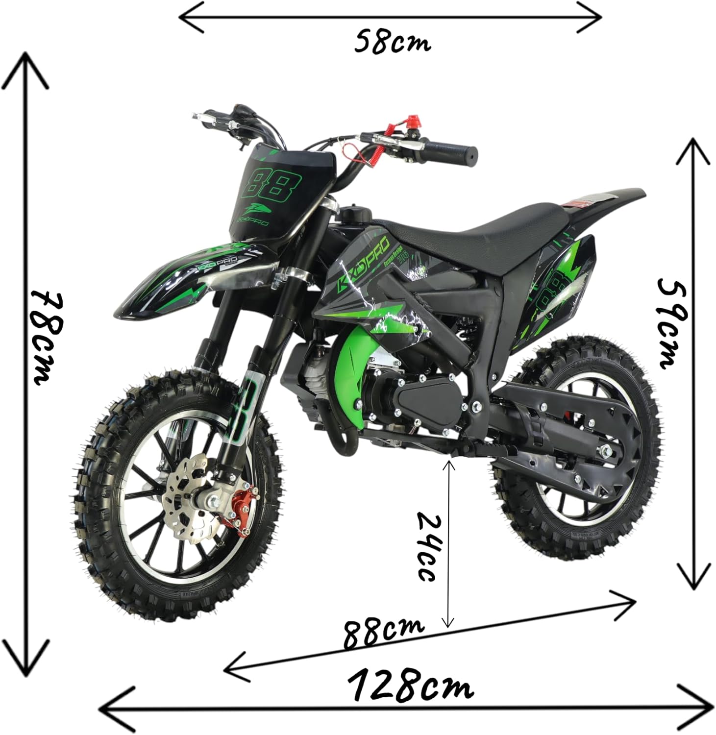 KXD 701/706/708 Blitzer 49cc Enfant 2 Temps 45km/h Dirt Bike Dirtbike CrossBike pocket Pitbike Pocket kids Dirt Cross Motor MOTO Vélo Véhicule enfant (orange, KXD 706A 49ccm 2T) orange KXD 706A 49ccm 2Temps "Pro 88"