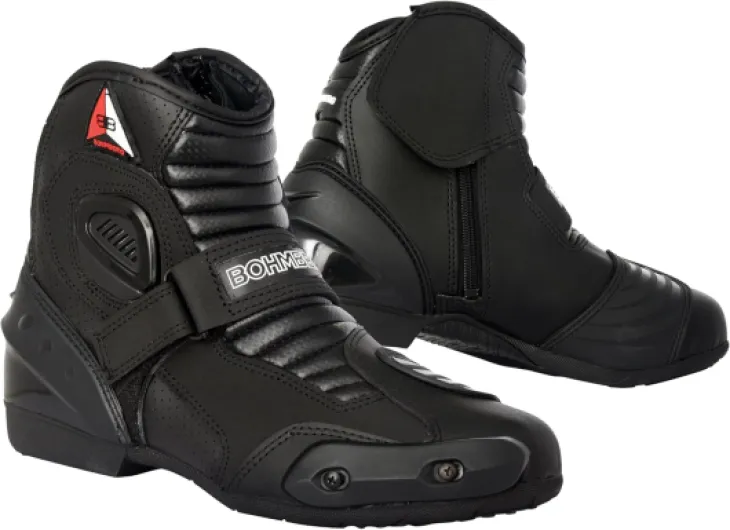Bottes de moto pour hommes AUDAX, bottes de motard, bottes de moto de sport en cuir, hydrofuges avec protections renforcées attachées 43 EU Noir