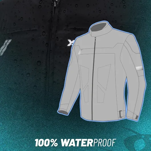 XAVIA GALE Veste De Moto Homme - Blouson Moto Imperméable Et Ventilé Avec Protection De Niveau 2 - Pour Toutes Les Saisons M Noir