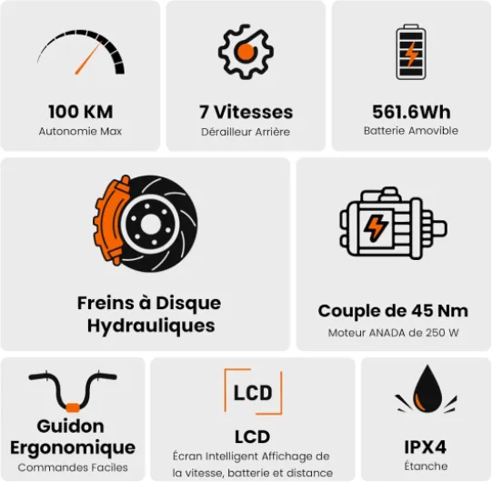 Touroll J1/J1 St/J1 Pro Vélo Électrique, Autonomie 100KM, Le Choix Idéal Urbain, 27.5" vélo électrique Adulte, Vélo de Trekking Moteur 250W, Batterie 15.6AH, E-Bike, vélo électrique Femme Homme J1 PRO-Noir