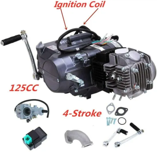 Moteur électrique 125cc 4 vitesses 4 temps, moteur refroidi par air pour moto de dirt, mini-moto, moto de dirt pitbike cross, moteur à démarrage manuel, monocylindre