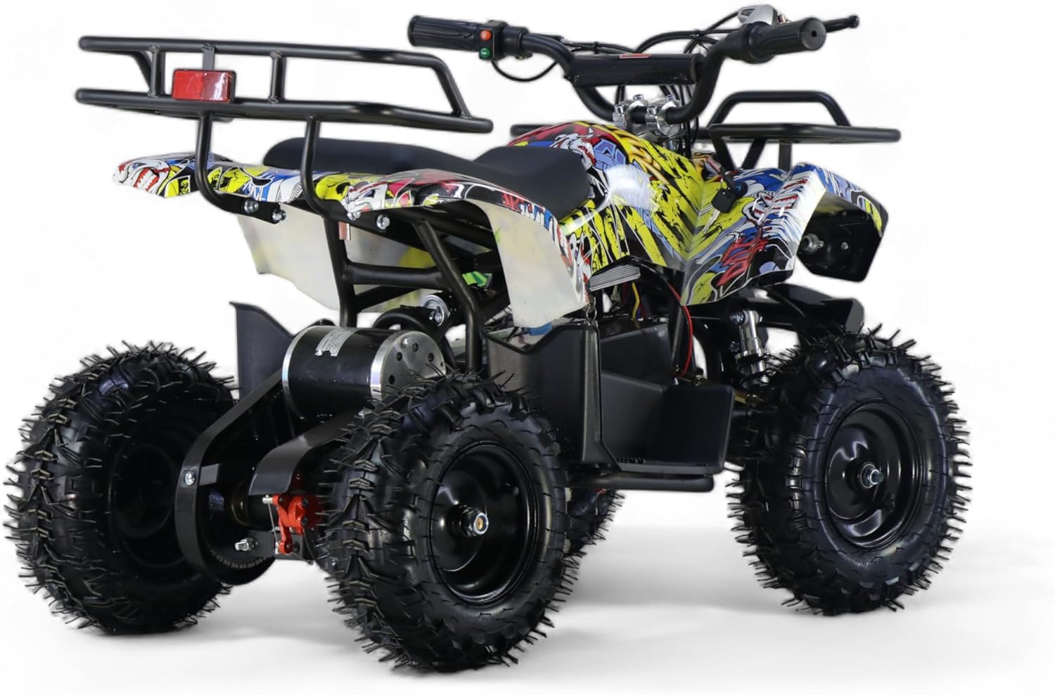 KXD Quad électrique M2/M8 1000 W 36 V 25 km/h 6" Quad électrique mini de poche pour enfant Sportquad Funsport véhicule électrique tout-terrain Enduro (Grafity multicolore, KXD Quad électrique M8 1000
