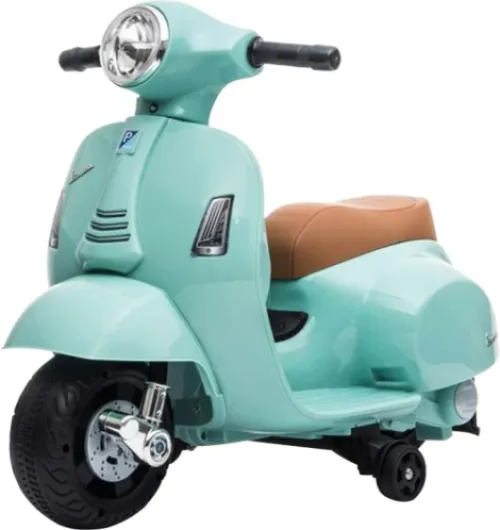 Porteur Vespa GTS Électrique -119151 - Vert d'Eau - Batterie 6V + Chargeur USB Inclus - Poids Max 25 Kg - À Partir de 2 Ans