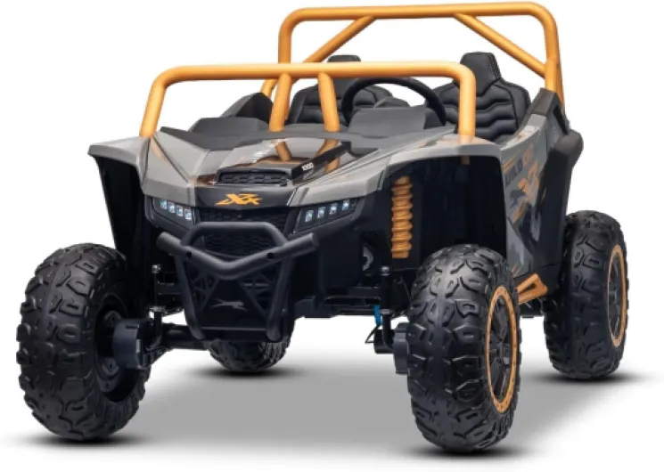 Buggy électrique Artic Cat XXL 4x4 24V, Grise, Deux Places, Roues EVA Souples, Moteurs puissants, Batterie Lithium, Lecteur MP3 avec Bluetooth, Suspension arrière, sièges en Simili-Cuir, sous Licence