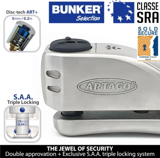 32 Antivol Moto Haut de Gamme, Meilleur Bloque Disque Avec/Sans Alarme Don't Touch 120dB +LED, Homologué SRA & Sold Secure Gold, Blindage Anti-Perçage 5mm, Exclusif Triple Verrouillage 15.5mm