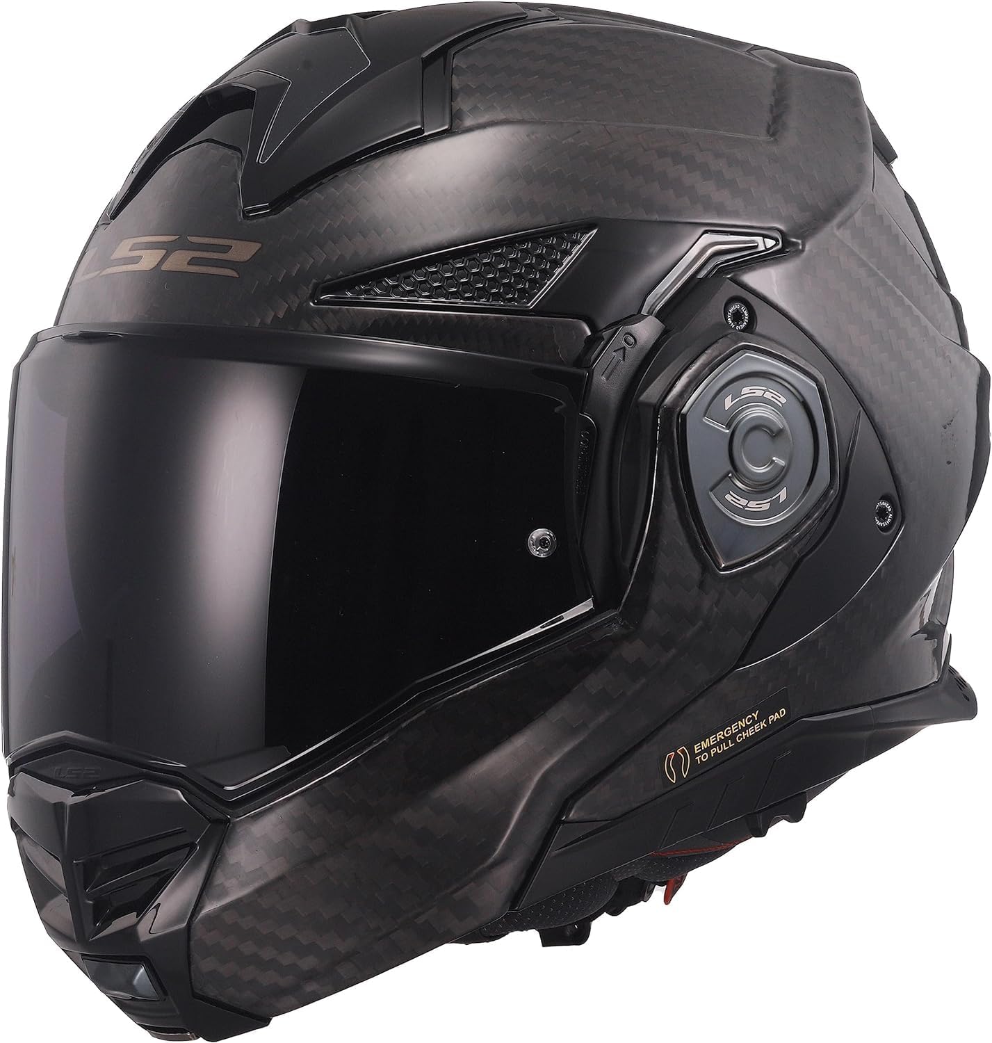 LS2, Casque modulable Moto ADVANT X Carbon Gloss Carbon M Carbon black