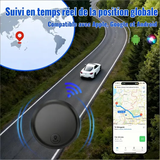 Traceur GPS Voiture, 2026 Smart Traceur Tag Tracker GPS Localisateurs D'Objets Bluetooth(Compatible avec iOS et Android),Couverture Mondiale en Temps Réel,sans Abonnement pour Valises/Portefeuilles