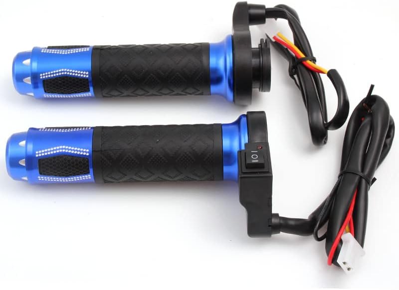 Poignées de moto Baceyong 22mm (7/8 ") universelles chauffantes électriques pour ATV Bleu Bleu