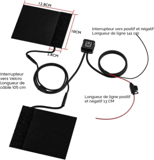 Paire de poignées chauffantes pour guidon de moto et vélo 12 V, contrôle intelligent de la température à trois niveaux, 1 paire DC12V Griffheizung