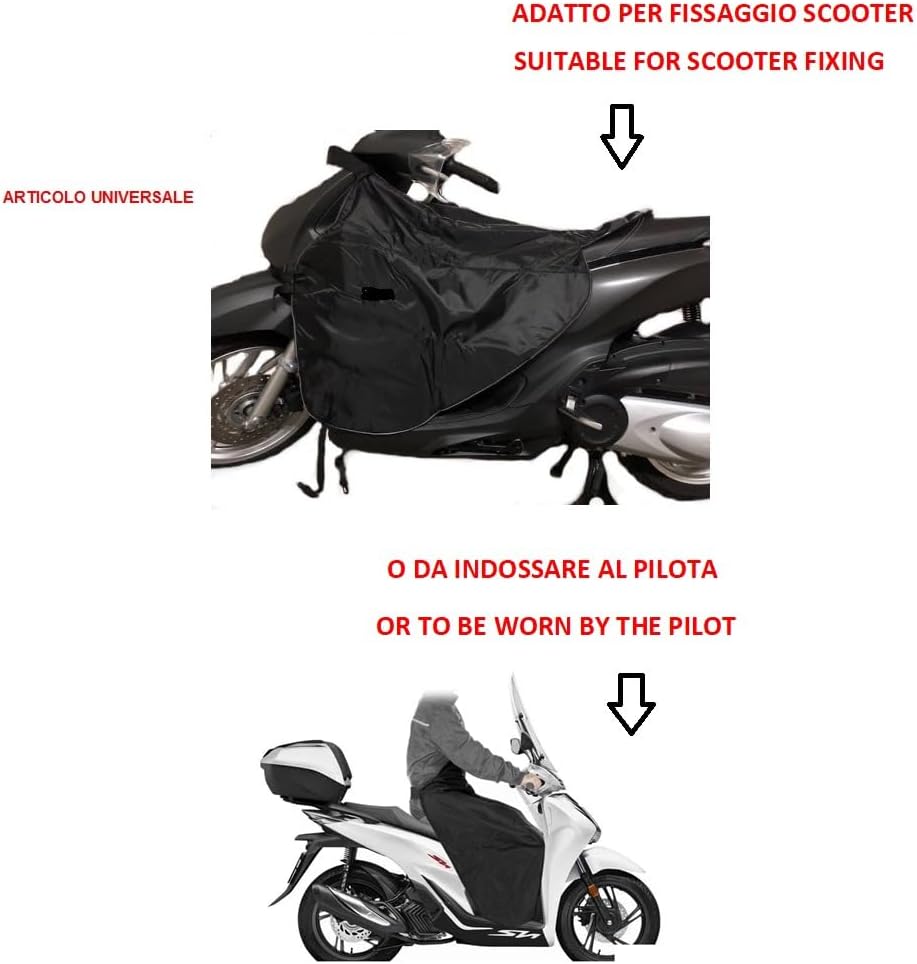 Compatible avec GILERA Nexus 125 Couvre-Jambe en Polaire IMPERMÉABLE Couverture Thermique pour Scooter ET MAXISCOOTER Tablier DE Poitrine avec Fourrure SYNTHÉTIQUE