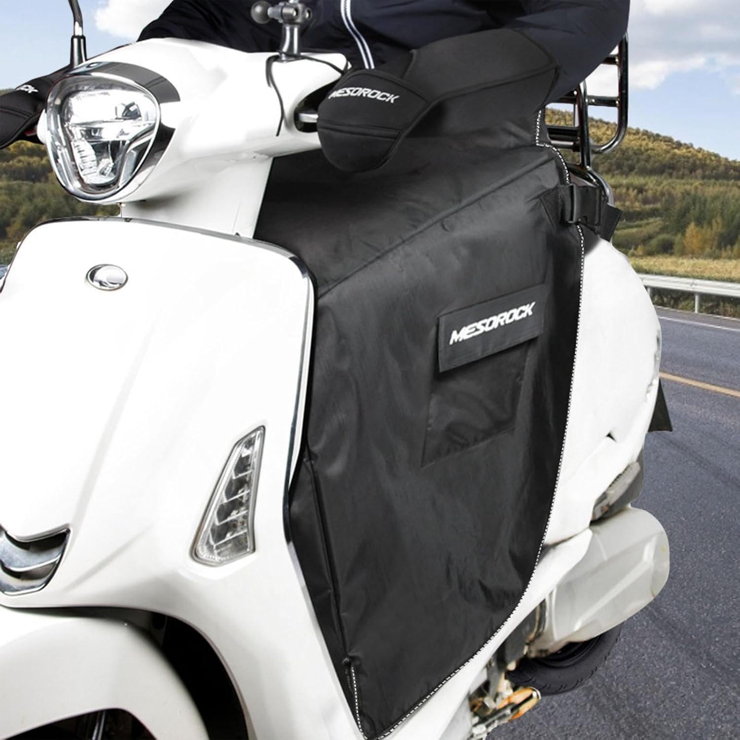 Couverture De Tablier De Tour De Jambe, Tablier De Scooter Épais Jupe d'hiver Scooter De Imperméable Coupe-Vent, Protège-Jambes Chaud Coupe-Vent Leg Cover avec Poches pour Voitures Électriques long