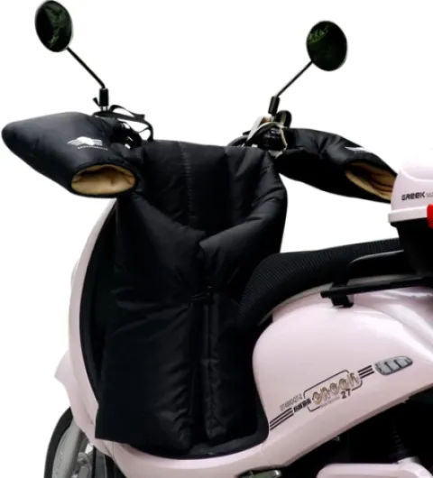Universel Scooter Tablier Couvre Jambe avec Gants de Guidon Protection Couverture Jambes Kit De Protection De La Jambe et Main Housse de Voiture Electrique Épaisse Chaude Coupe-Vent et Pluie Etanche Noir
