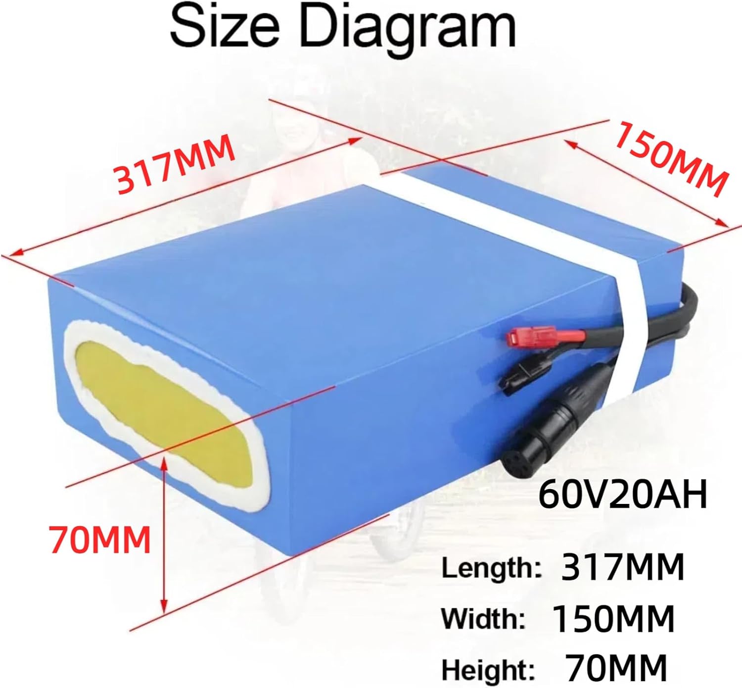 Batterie de Velo électrique 40Ah 72V - Batterie de vélo électrique pour 5000W 2500W 3000W E- Scooter Ebike Motor - Batterie litio 72volt Batterie Externe Trottinette Electrique (60V 20Ah 0-2250W) 60V 20Ah 0- 2250W