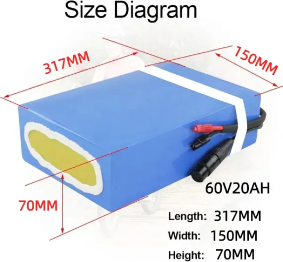 Batterie de Velo électrique 40Ah 72V - Batterie de vélo électrique pour 5000W 2500W 3000W E- Scooter Ebike Motor - Batterie litio 72volt Batterie Externe Trottinette Electrique (60V 20Ah 0-2250W) 60V 20Ah 0- 2250W