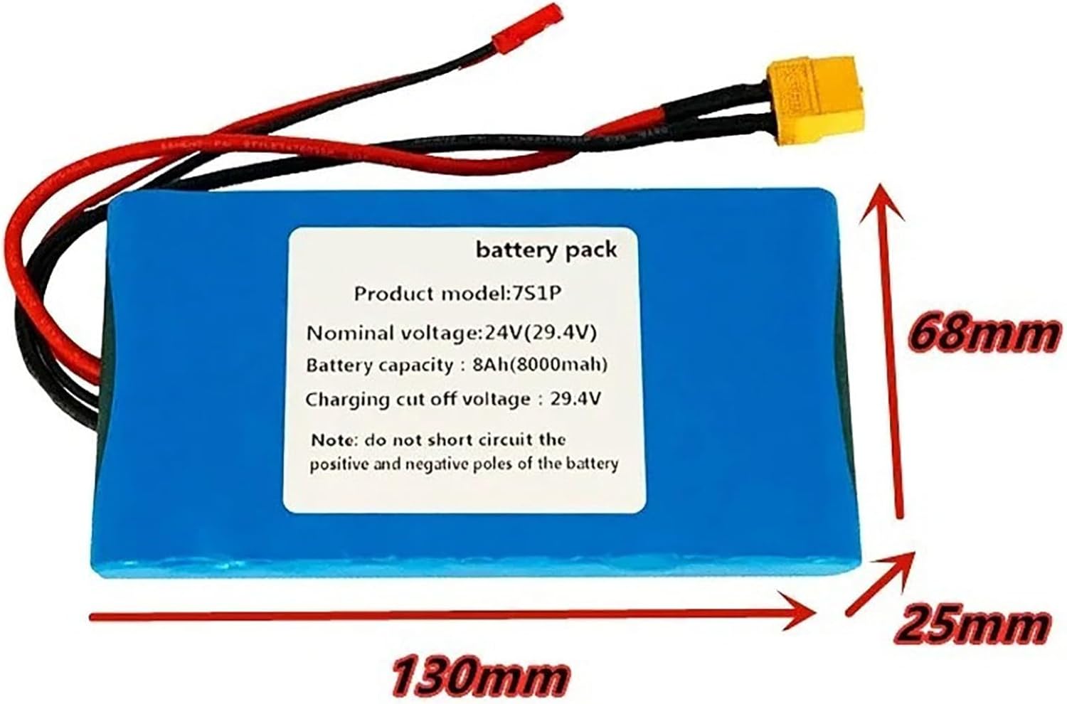 Batterie pour Scooter Électrique 24V 8Ah Batterie pour Vélo Électrique 29.4V 8000Mah Batterie Rechargeable avec BMS pour 50W 100W 150W 200W Moteur 24V 8000mah XT60+JST