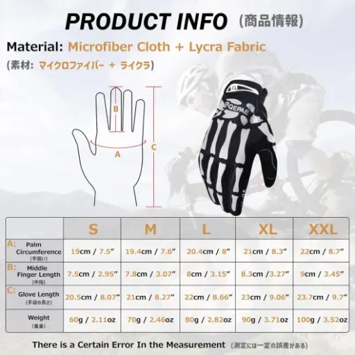 Test Azarxis Gants de Cyclisme Squelette : des gants fun qui font le job pour le vélo et la moto