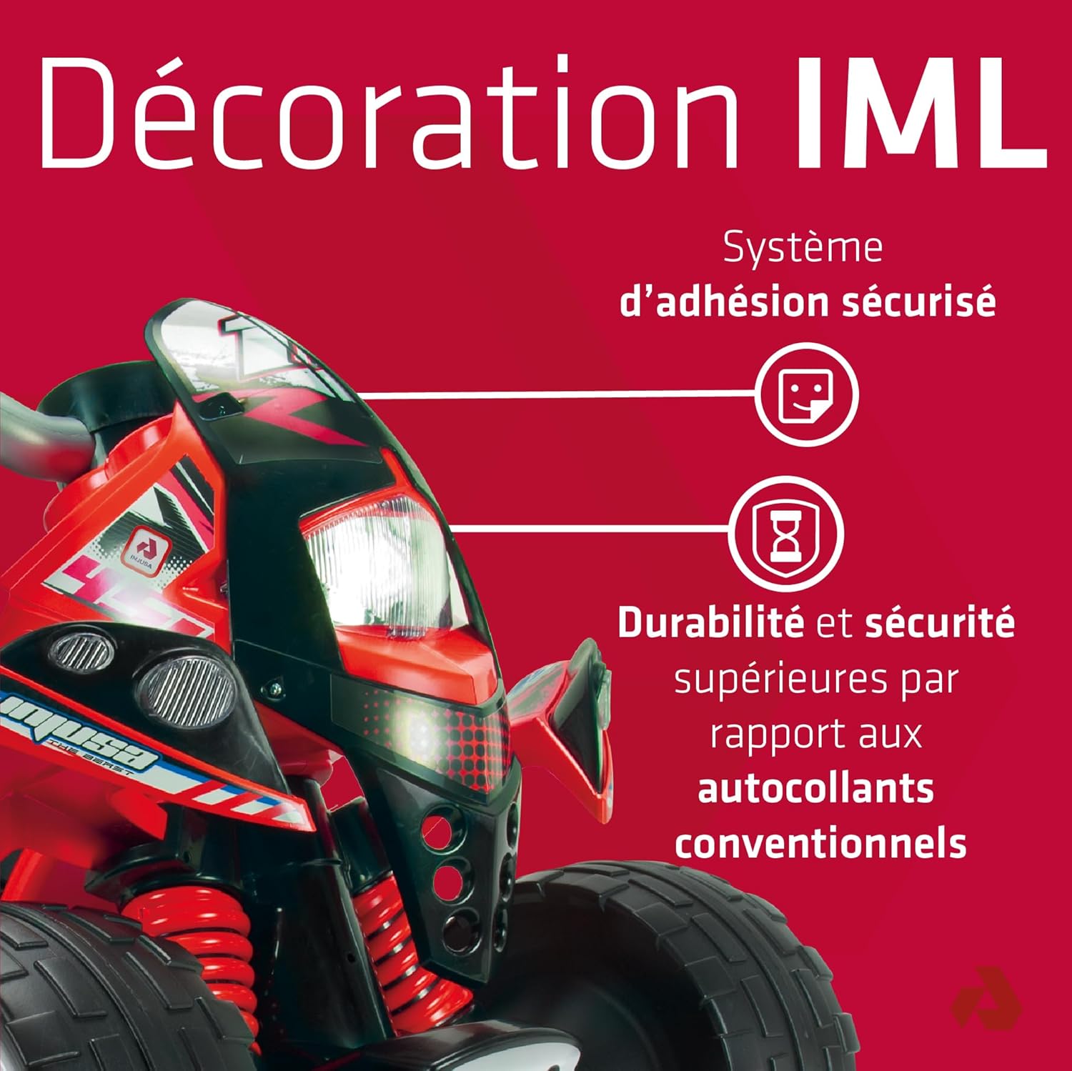 Quad Électrique The Beast pour Enfants de 2 à 4 Ans - Batterie 12V - Pédale Accélérateur - Marche Arrière et Roues Larges avec Bandes en Caoutchouc - Vitesse 6 km/h - Rouge (761)