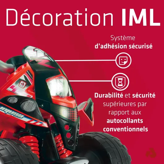 Quad Électrique The Beast pour Enfants de 2 à 4 Ans - Batterie 12V - Pédale Accélérateur - Marche Arrière et Roues Larges avec Bandes en Caoutchouc - Vitesse 6 km/h - Rouge (761)